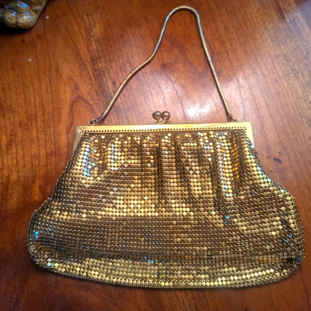Alpha Elegant Gold Sequin Clutch Made W.Germany Snap Bling Hollywood